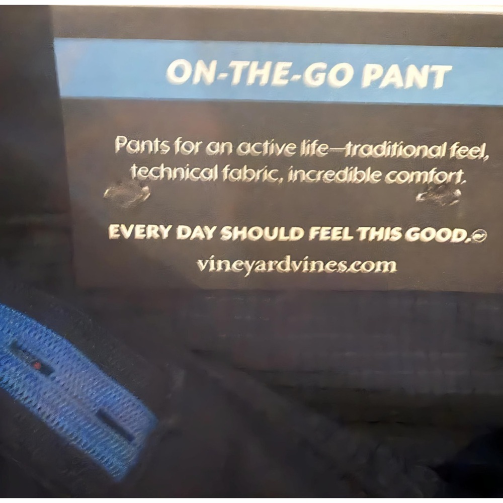 NWT Vineyard Vines Boys On-The-Go Pants age18 Blue Blazer Performance Stretch - Picture 3 of 4